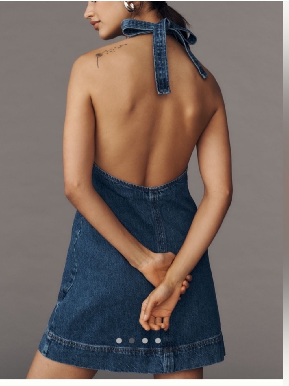 NWT Reformation Brittany Halter Denim Dress - Picture 2 of 14